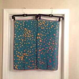 Vintage Vera 60's? Red Orange Polka Dot Abstract Square Scarf